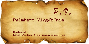 Palmhert Virgínia névjegykártya